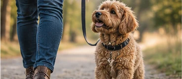 Hund an lockerer Leine