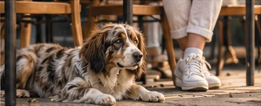 Ruhender Hund im Restaurant