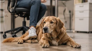 Hund beim Besuch einer älteren Person